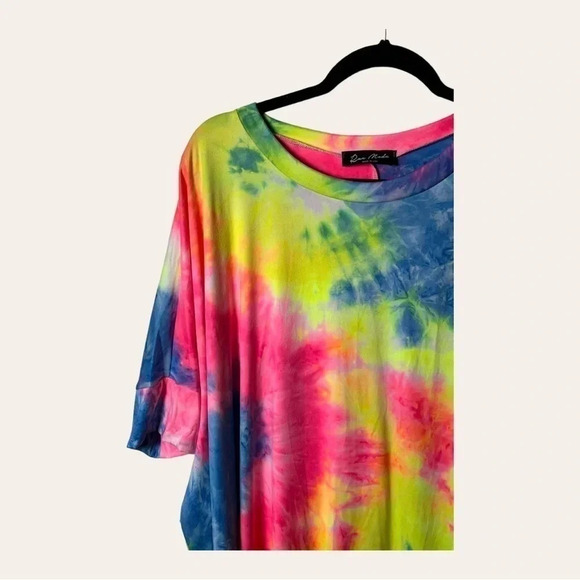 0370. RAE MODE SHORT SLEEVE TOP TIE‎ DYE SIZE MEDIUM MULTICOLOR - Picture 3 of 9